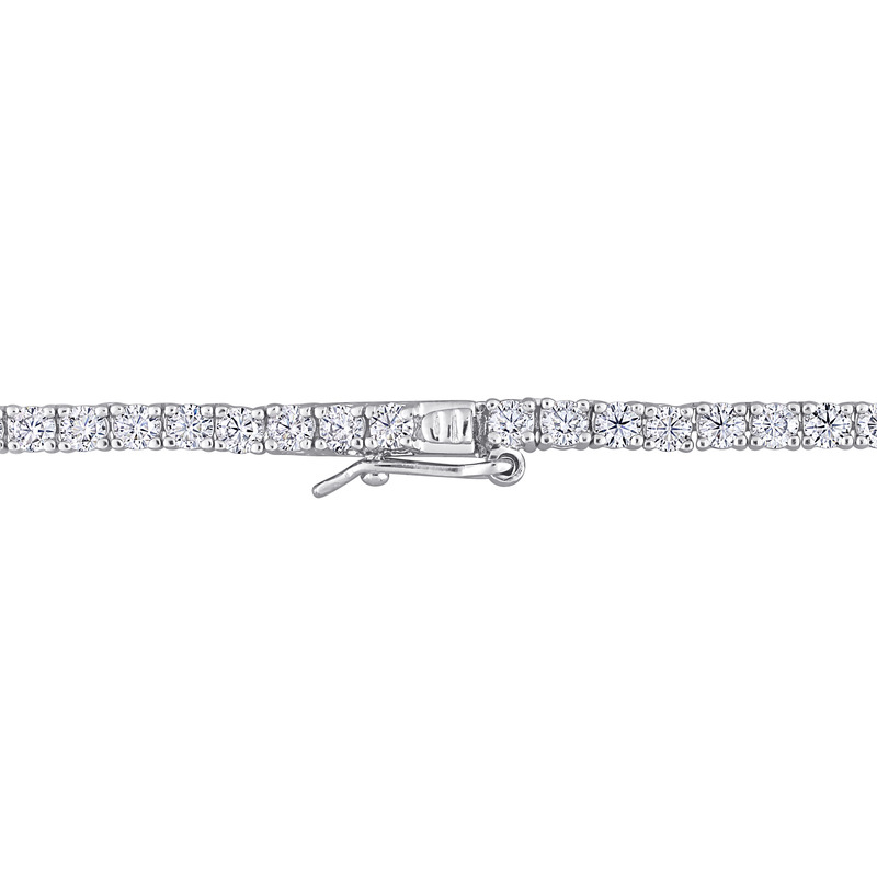 12 1/2 CT DEW Created Moissanite-White 17 Tennis Necklace in Sterling Silver