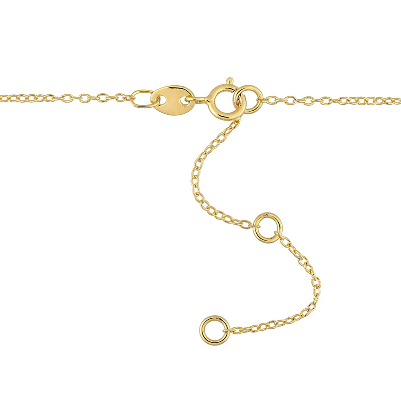 1/6 CT TGW Lab Created Diamond Station Necklace in 18k Yellow Gold Plated Sterling Silver - 16 in.