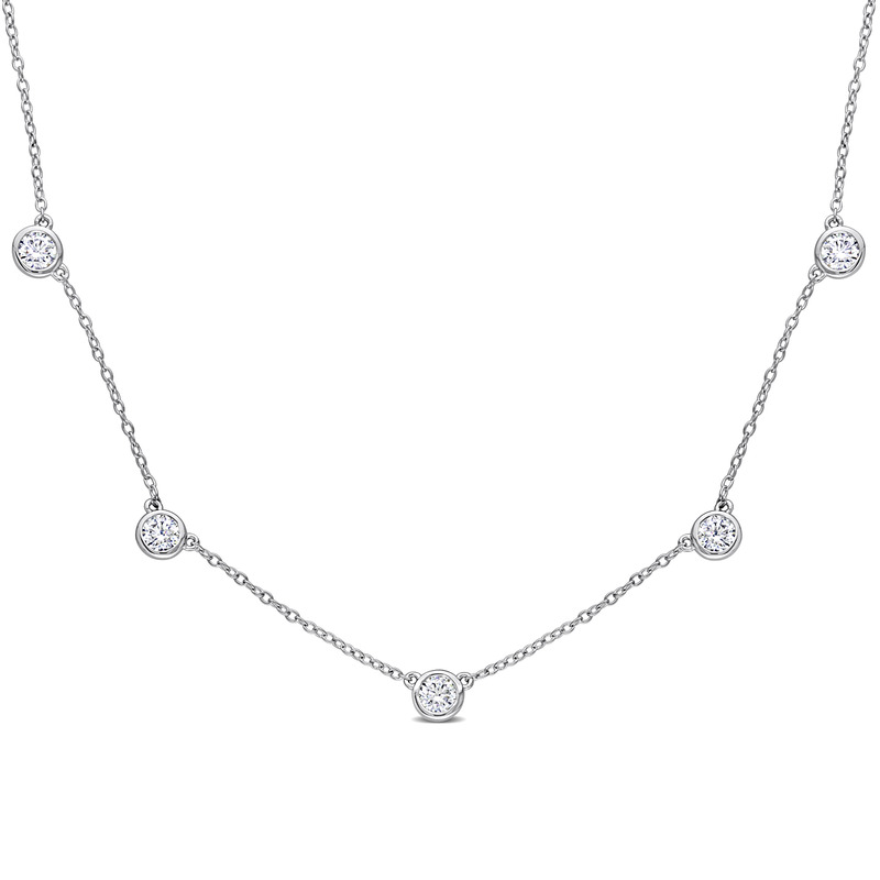 2 1/4 CT DEW Created Moissanite Yard Necklace in Sterling Silver - 16+2 in.