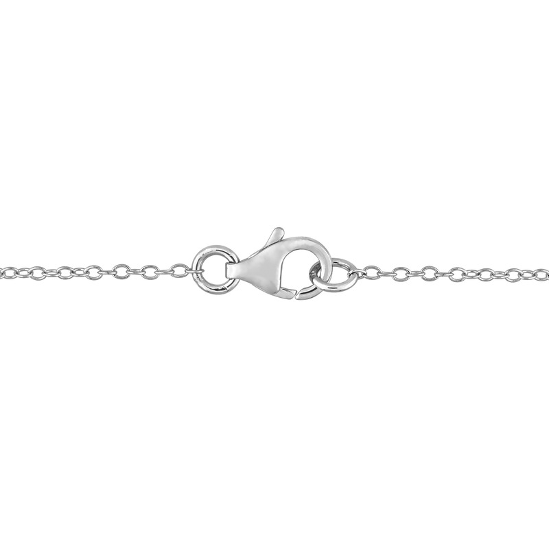 1 1/2 CT DEW Created Moissanite Halo Necklace in Sterling Silver - 18 in.