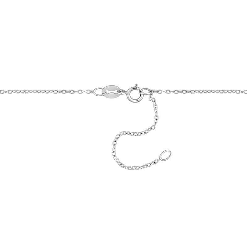 2.07 CT DEW Heart Shape Created Moissanite Halo Station Necklace in Sterling Silver - 18+2 in.
