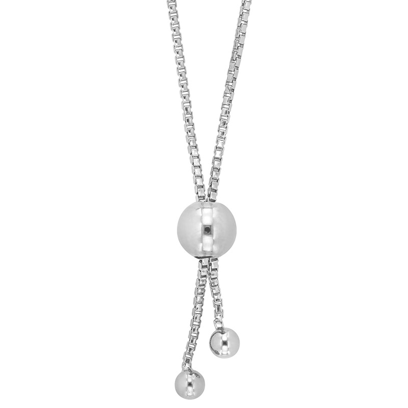1 1/4 CT DEW Created Moissanite Station Bolo Bracelet in Sterling Silver - 5-10 in.