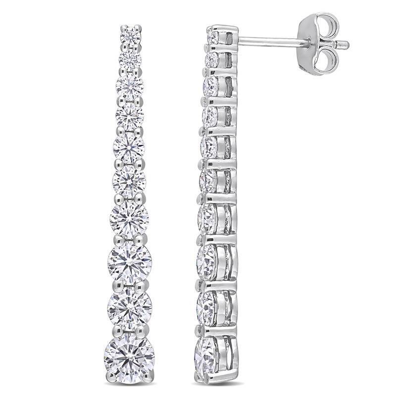 2 3/4 CT DEW Created Moissanite Journey Earrings in Sterling Silver