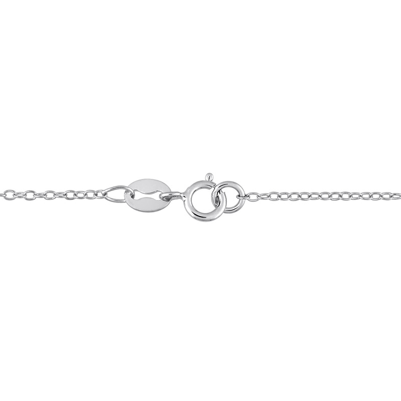 1 1/2 CT DEW Created Moissanite Oval Halo Necklace in Sterling Silver - 18 in.