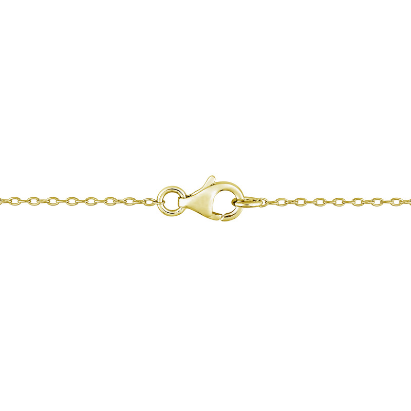 1 7/8 CT TGW Created White Sapphire Halo Necklace in Yellow Plated Sterling Silver - 17 in.
