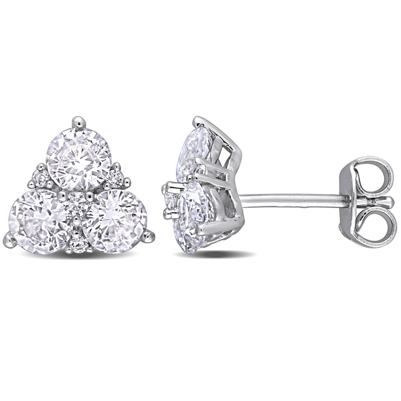 2 CT TGW Created White Sapphire Stud Earrings in Sterling Silver