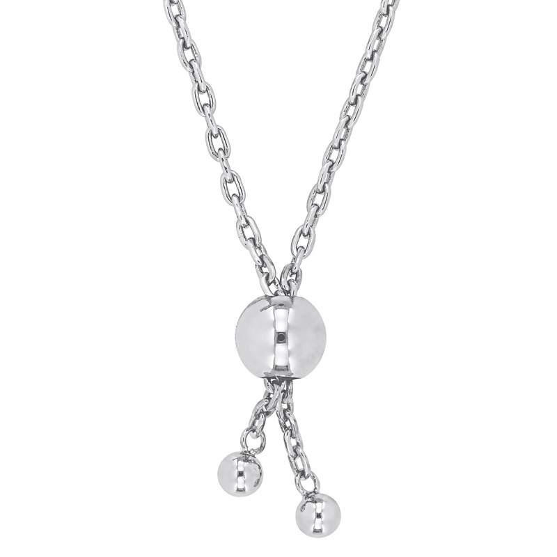 3/4 CT DEW Created Moissanite Oval Halo Adjustable Bolo Bracelet in Sterling Silver - 5-10 in.