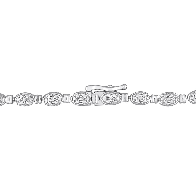 1/2 CT TW Diamond Tennis Necklace in Sterling Silver - 17 in
