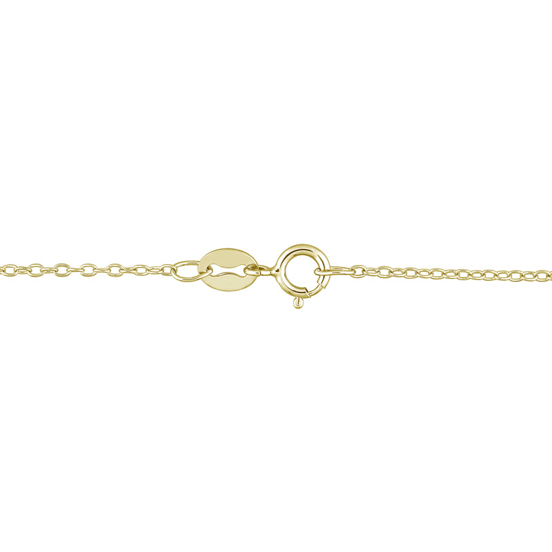 1/5 CT TDW Diamond Oval Link Necklace in Yellow Plated Sterling Silver - 18 in.