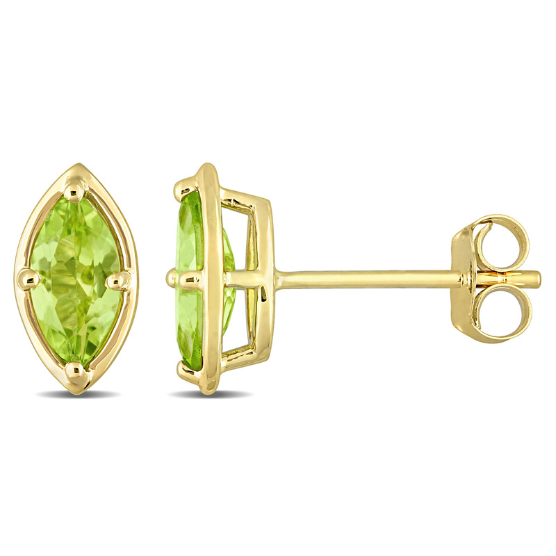 4/5 CT TGW Marquise Peridot Stud Earrings in 14k Yellow Gold 4/5 CT TGW Marquise Peridot Stud Earrings in 14k Yellow Gold