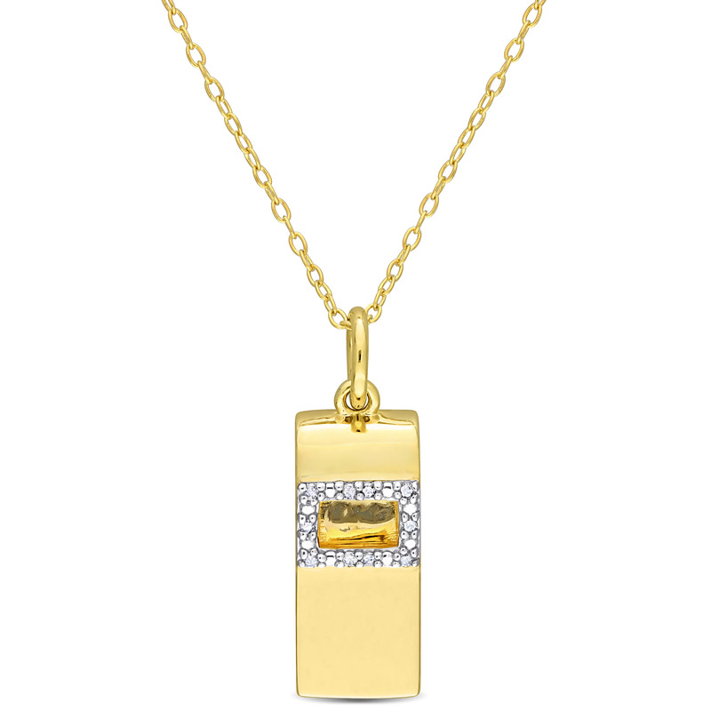 Whistle Charm Diamond Accent Pendant with Chain in Yellow Plated Sterling Silver