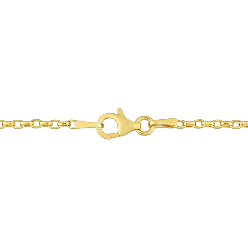 Freshwater Cultured Pearl and 1/8 CT TGW White Topaz Necklace in 18k Yellow Gold Plated Sterling Silver - 18 in