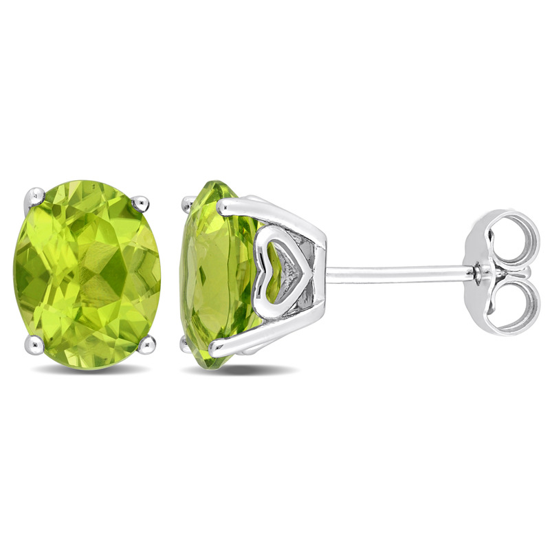 3 4/5 CT TGW Oval Peridot Stud Earrings in Sterling Silver 3 4/5 CT TGW Oval Peridot Stud Earrings in Sterling Silver