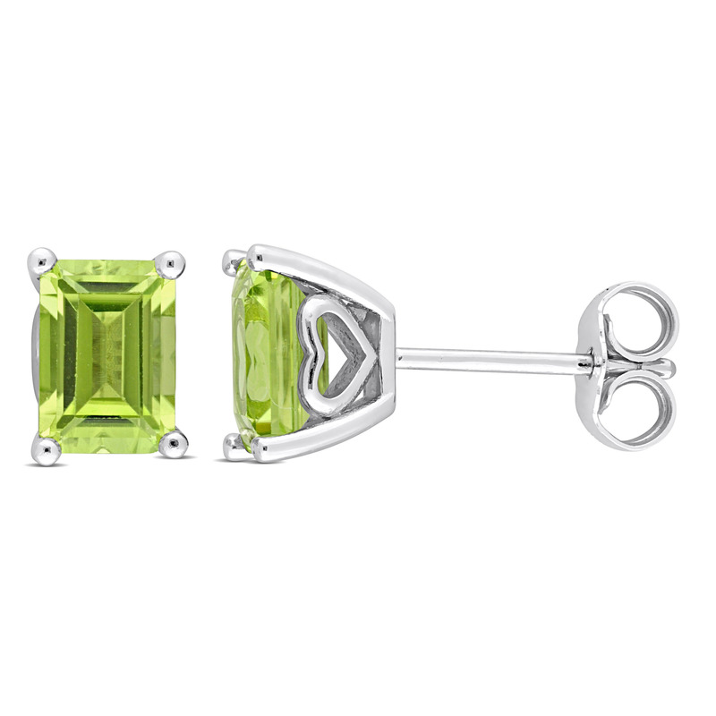 1 7/8 CT TGW Peridot Fashion Post Earrings Silver 1 7/8 CT TGW Peridot Fashion Post Earrings Silver