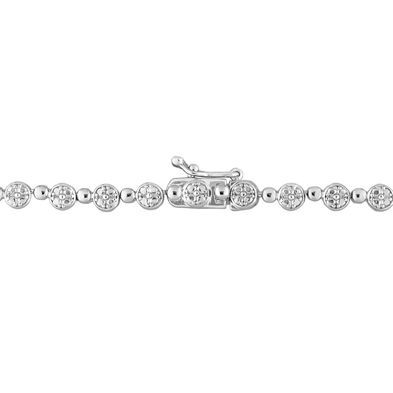 1/2 CT Diamond TW Cluster Tennis 17 Necklace in Sterling Silver