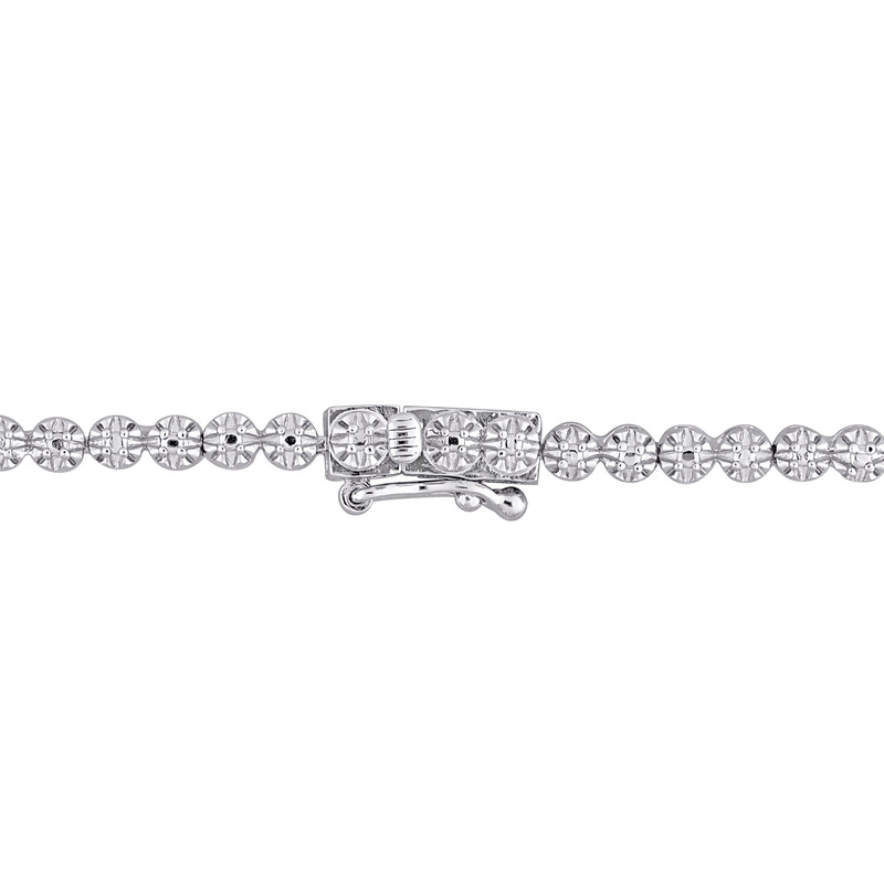7/8 CT Diamond TW Tennis 17 Necklace in Sterling Silver