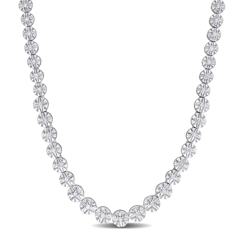7/8 CT Diamond TW Tennis 17" Necklace in Sterling Silver