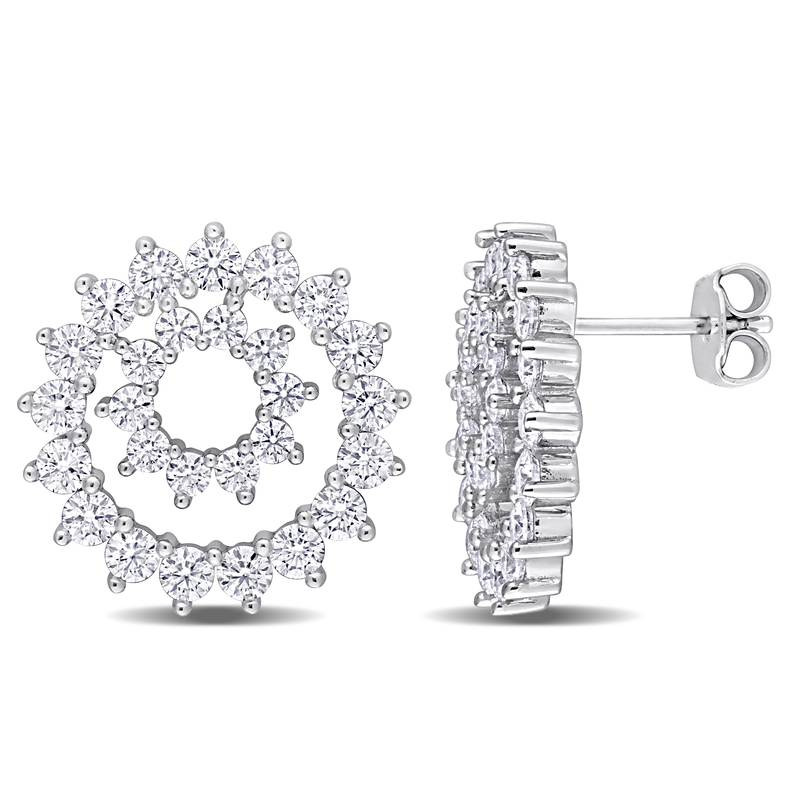 2 3/4 CT TGW Created Moissanite Stud Earrings in Sterling Silver