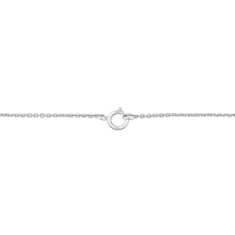 1/5 CT Princess Diamond TW Solitaire 17 Necklace in 14k White Gold
