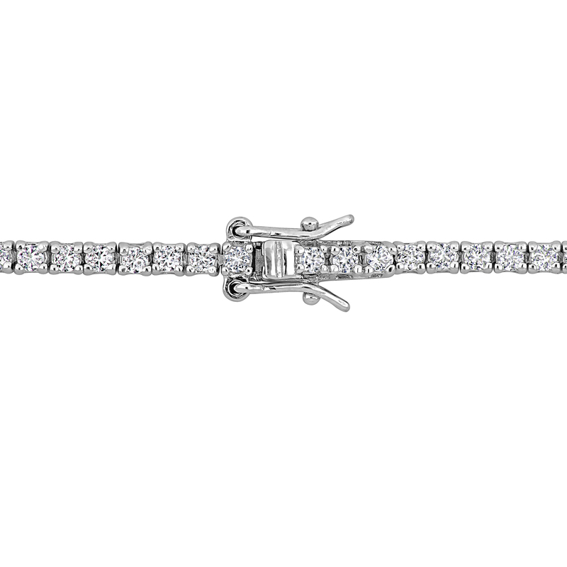 12 1/4 CT TGW Created White Sapphire Layered Necklace in Sterling Silver - 17 in.
