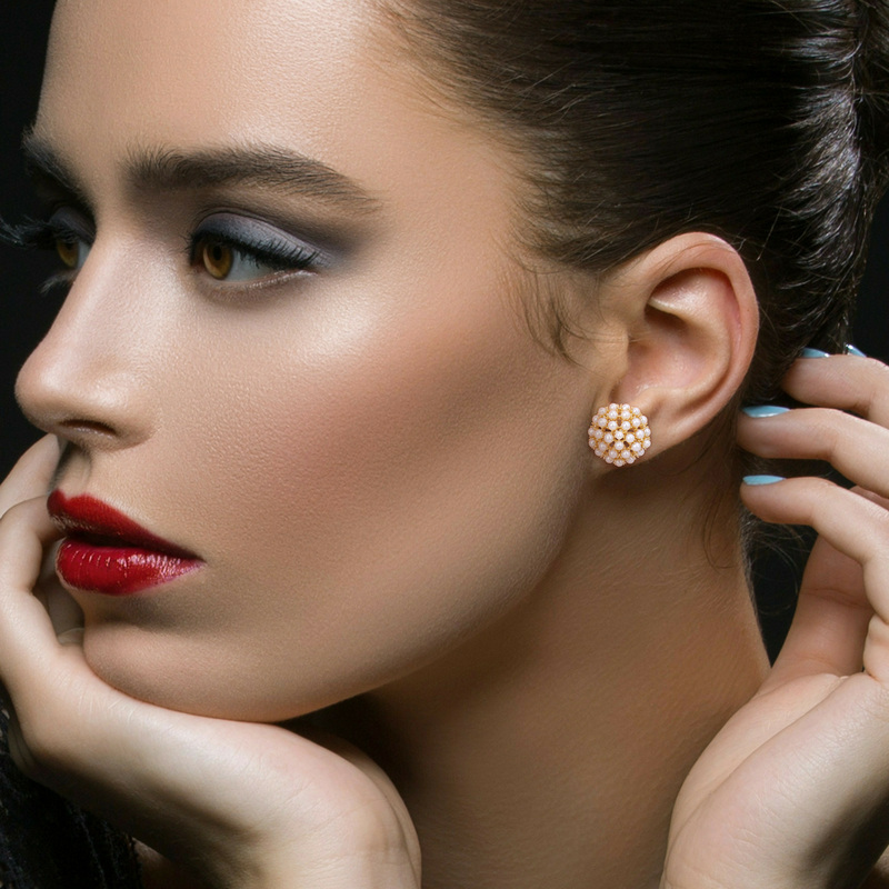 2.5 - 3 MM Cultured Freshwater Pearl Stud Earrings in 10k Yellow Gold