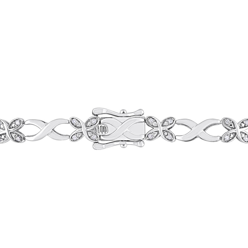 1/5 CT TDW Diamond Infinity Link Bracelet in Sterling Silver - 7.25 in.