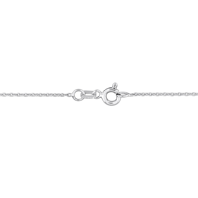 1/4 CT TDW Parallel Baguette-cut Diamond Halo Square Cluster Drop Necklace in 14k White Gold - 16 in.