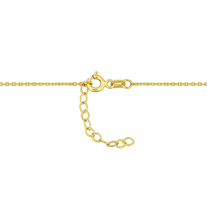 1/5 CT TDW Diamond Heart Pendant with Chain Necklace in 10k Yellow Gold - 17 in