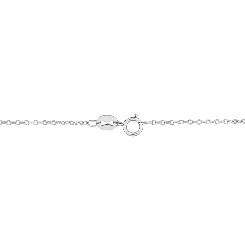 3/4 CT TDW Black and White Diamond Bow Necklace in Sterling Silver - 17 in.