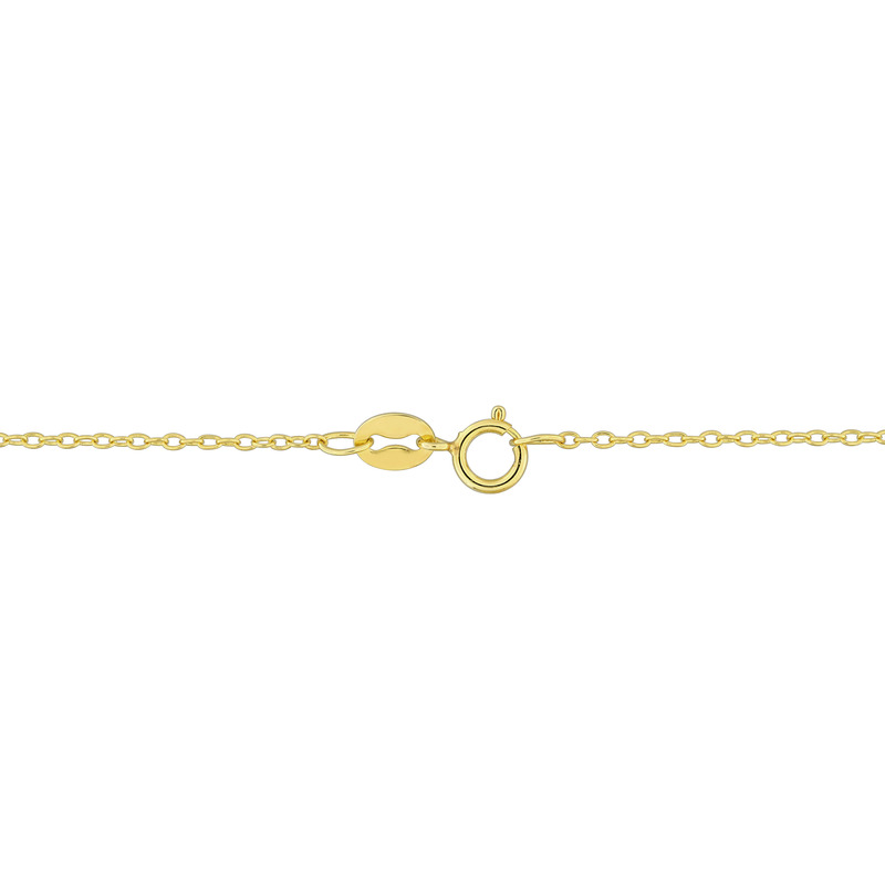 5 CT TGW Octagon Shape Hematite Necklace With Beaded Halo in Yellow Plated Sterling Silver - 17 in.
