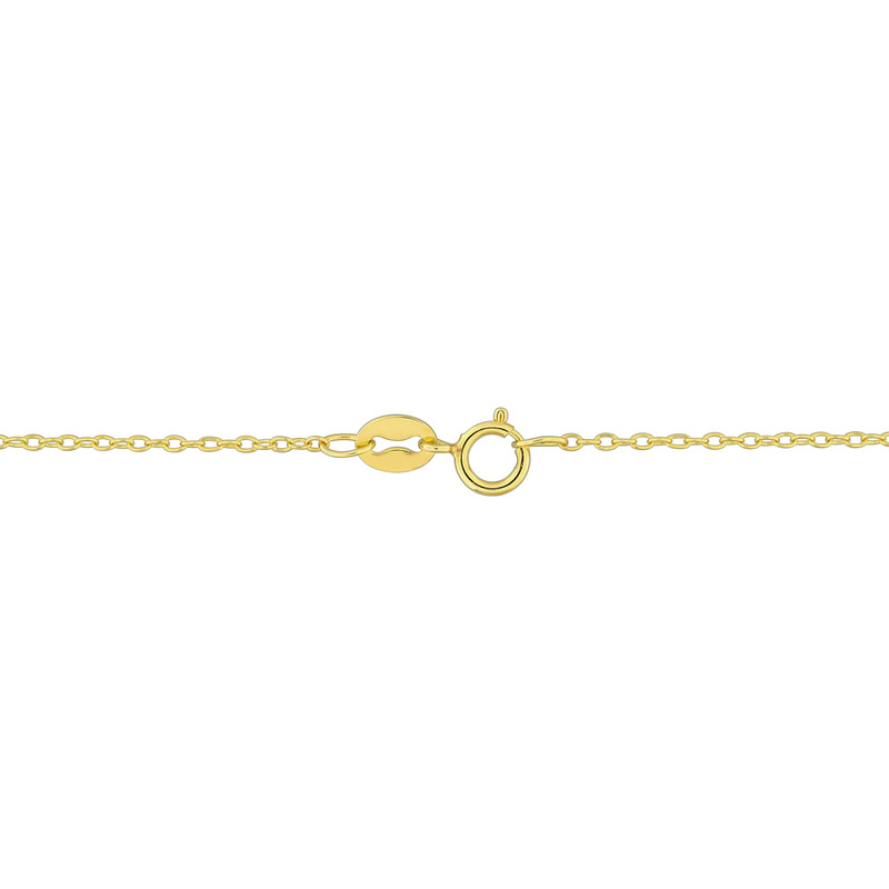 5 CT TGW Octagon Shape Malachite Necklace With Beaded Halo in Yellow Plated Sterling Silver - 17 in.