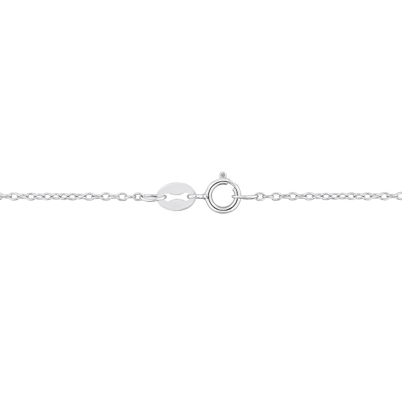 5 CT TGW Heart Shape Black Agate Necklace With Beaded Halo in Sterling Silver - 17 in.
