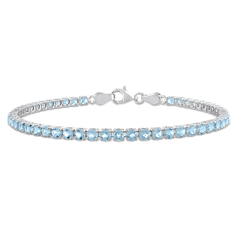 4 3/5ct TGW Created Emerald Tennis Bracelet in Yellow Plated Sterling Silver - 7.25 in