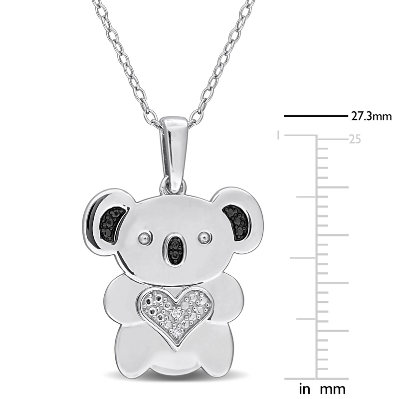 Diamond Accent Koala Bear Pendant with Chain in Sterling Silver - 18 in