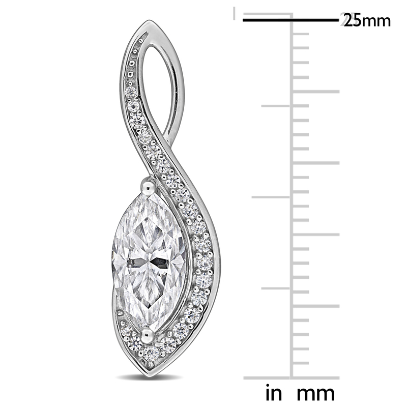 2 1/5ct DEW Created Moissanite Wavy Drop Earrings in Sterling Silver