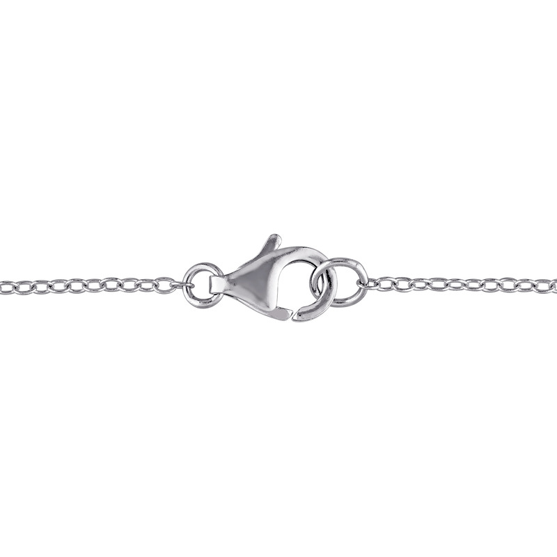 1ct TW Black Diamond Bead Station Necklace in Sterling Silver - 18 in