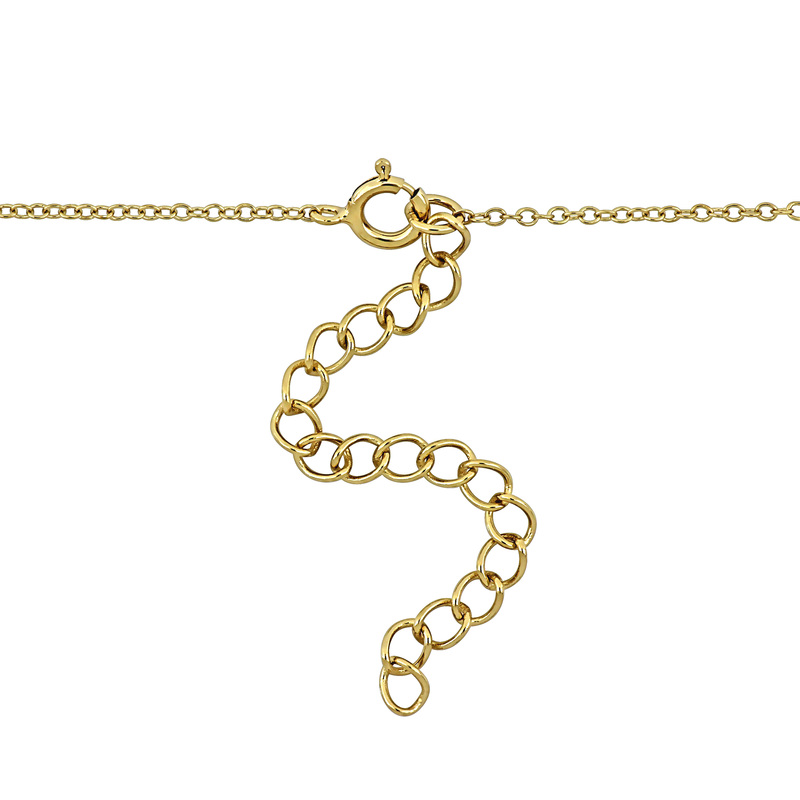 1/2ct TGW Composite Blue Turquoise Bar Necklace in Yellow Plated Sterling Silver - 18 in + 2 ext.