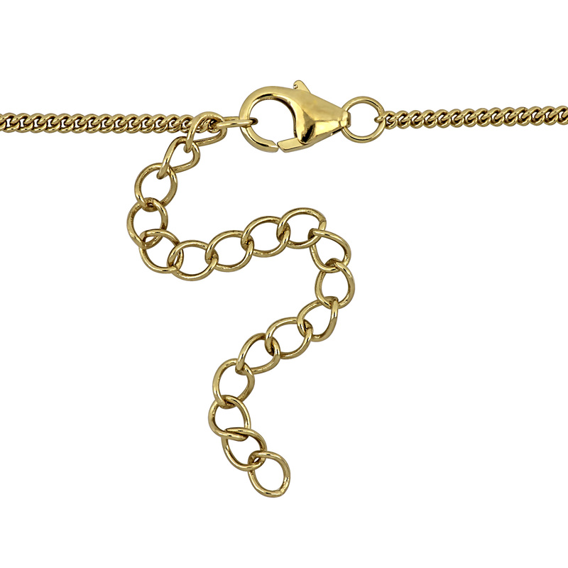 2 5/8ct TGW Composite Light Blue Turquoise Station Necklace in Yellow Plated Sterling Silver - 18 in + 2 ext.