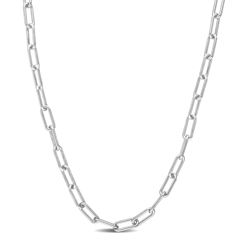 3.5 MM Paperclip Chain 18" Necklace in Sterling Silver