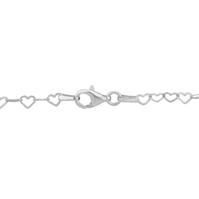 Heart Link Necklace in Sterling Silver - 16 in.