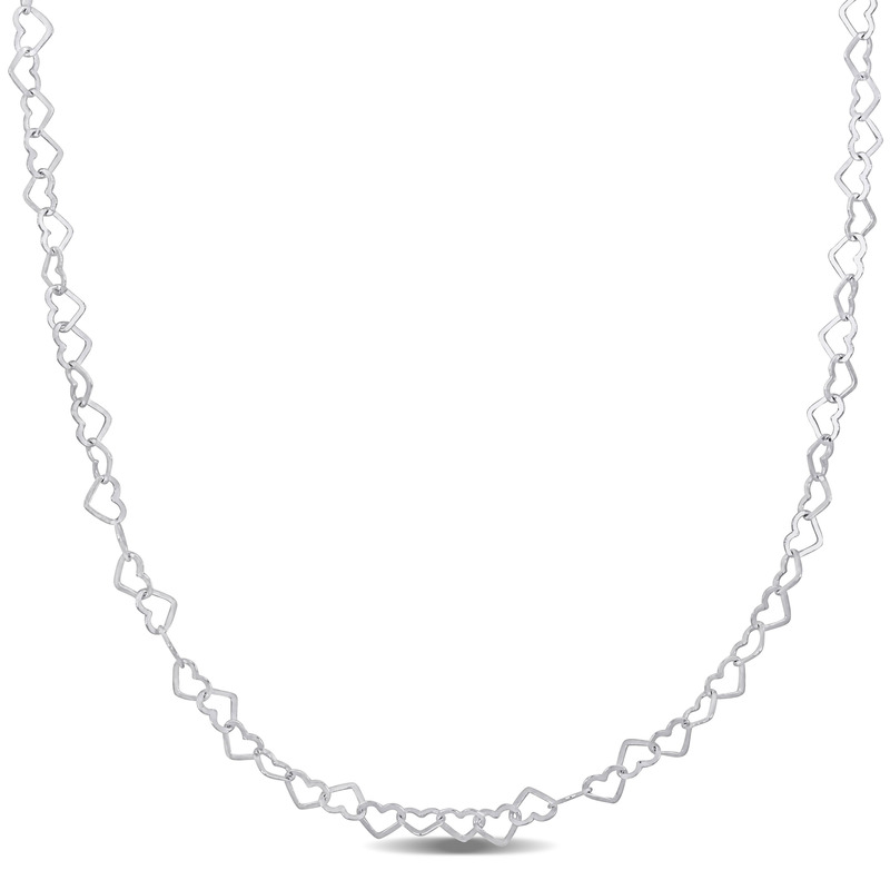 Heart Link Necklace in Sterling Silver - 16 in.