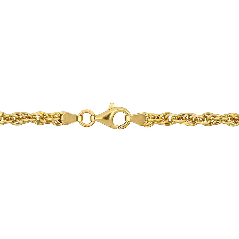 3.7 MM Singapore Chain Necklace in Yellow Plated Sterling Silver - 18 in.