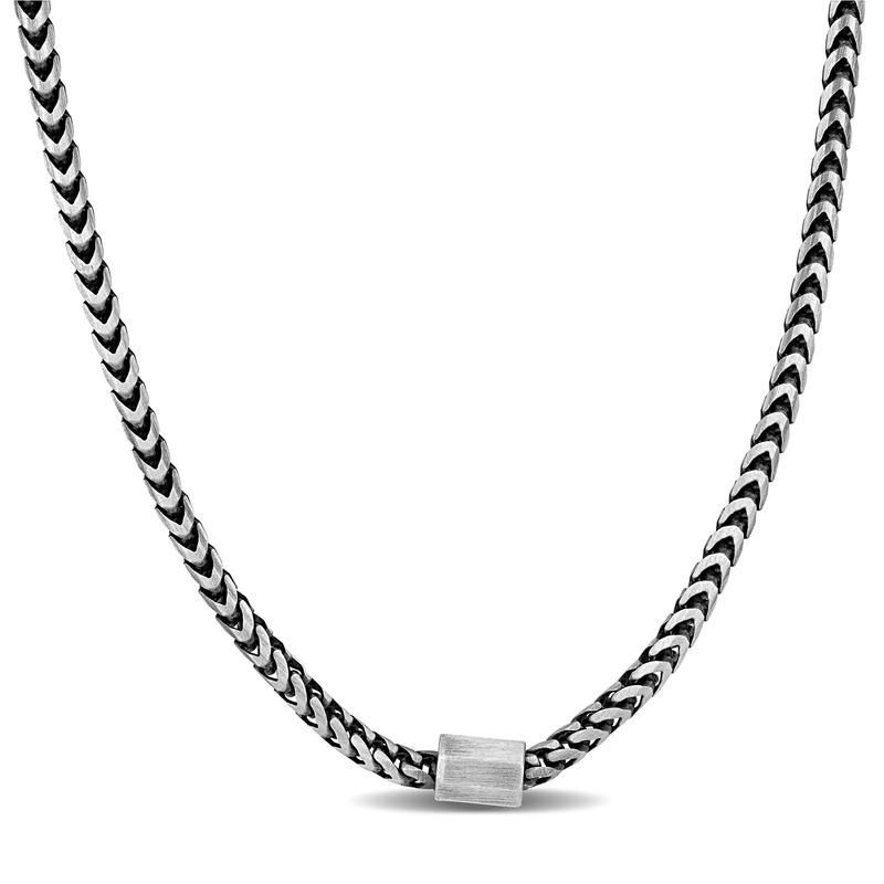 Franco Link Necklace in Oxidized Sterling Silver - 20 in.