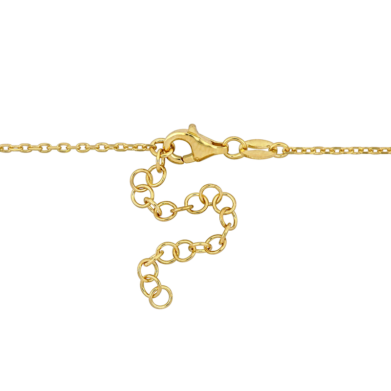 Lock and Key Charm Necklace w/ White Enamel in Sterling Silver - 16+2 in.
