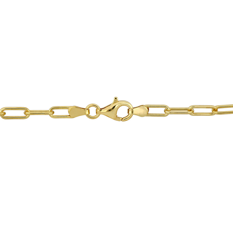 3.5MM Oval Link Necklace in Yellow Plated Sterling Silver