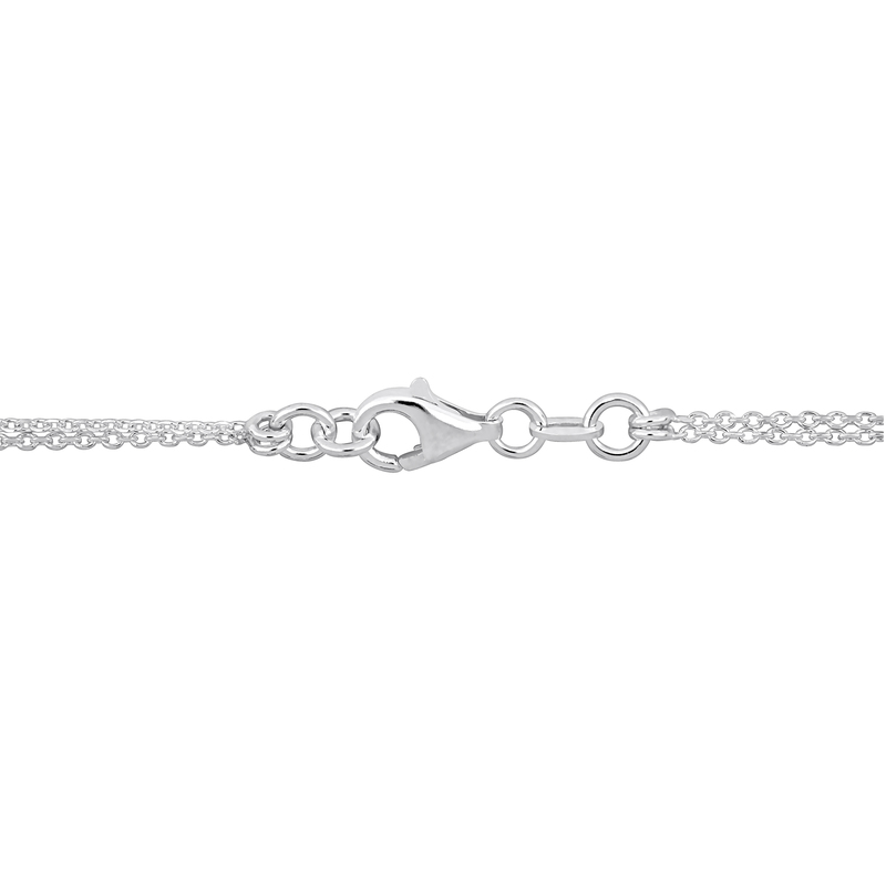 Yellow Two Heart Double Strand Necklace in Sterling Silver - 16+18 in.
