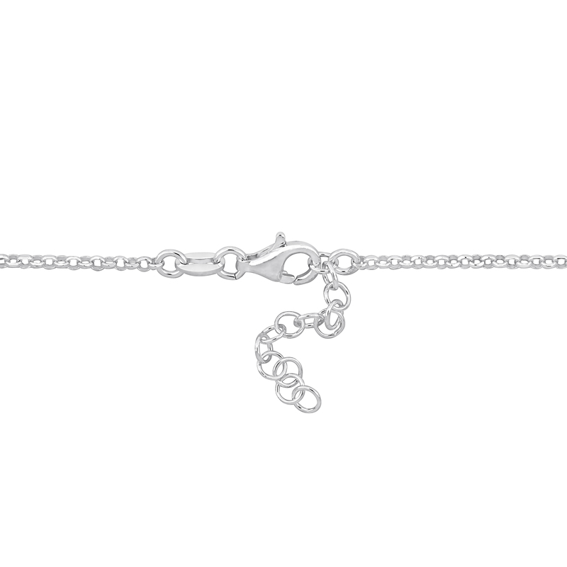 Four Heart Charm Station Necklace in Two-Tone Yellow and White Sterling Silver - 16.5 in.