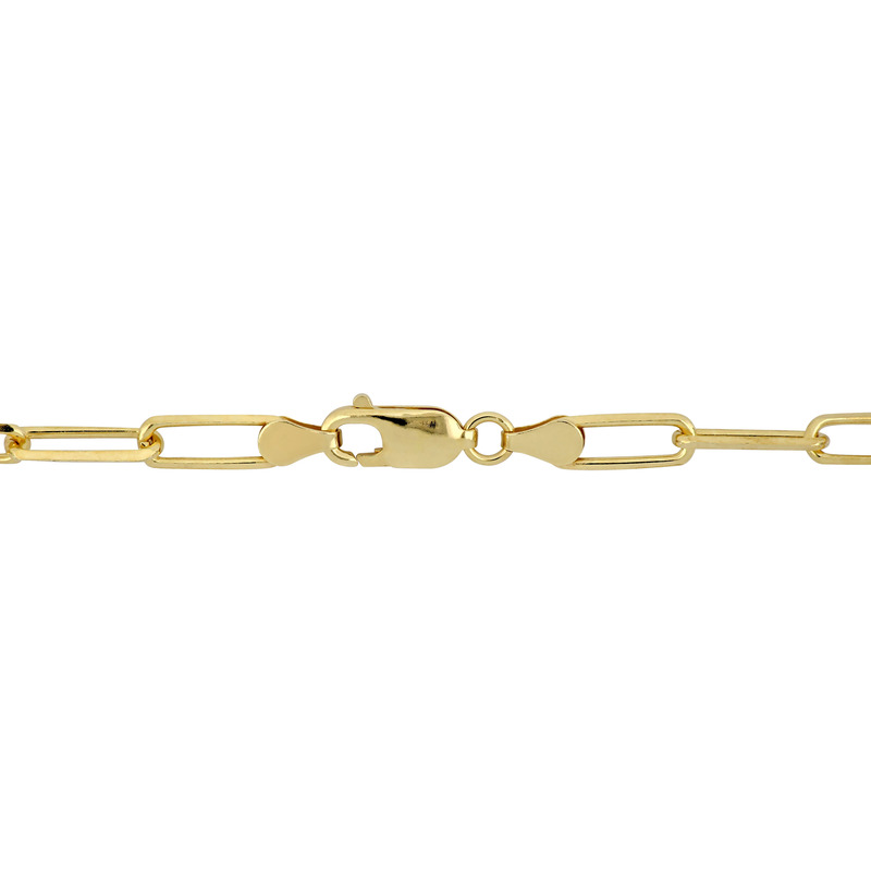 5 MM Diamond Cut Paperclip Chain Necklace in Yellow Plated Sterling Silver - 18 in.