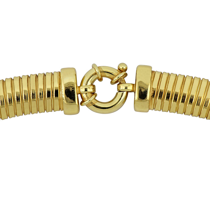 1/4ct TGW Cubic Zirconia Stretch Omega Necklace in Yellow Plated Sterling Silver - 17 in