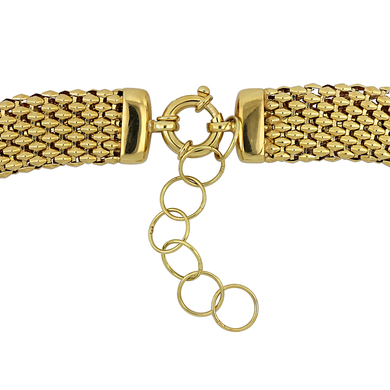 4 3/8ct TGW Cubic Zirconia Rectangular Cluster Popcorn Necklace in Two-Tone Sterling Silver - 18 in + 2 1/2 ext.